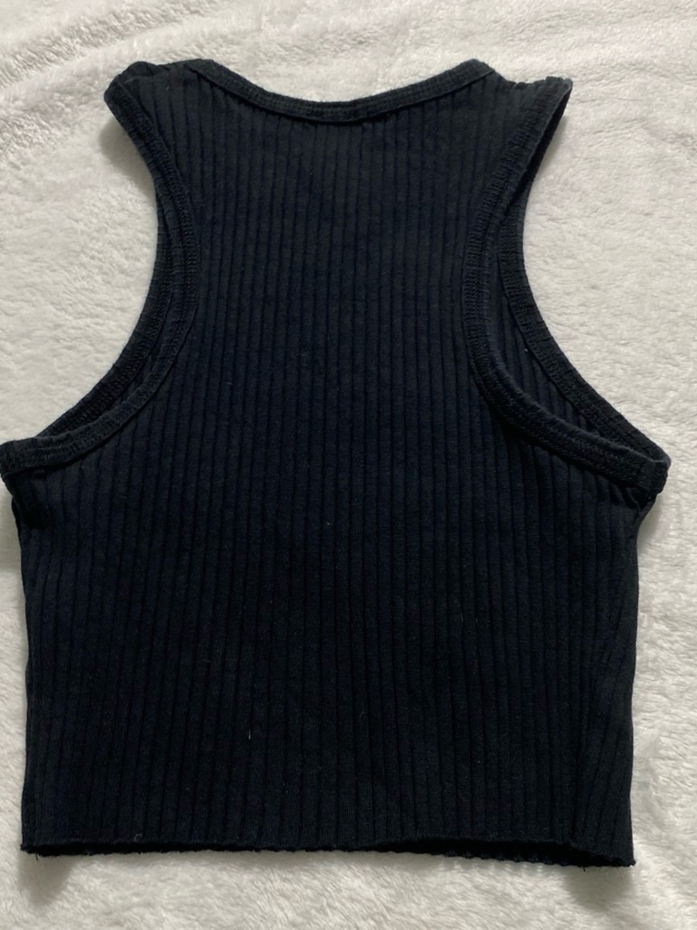 BDG Black Ribbed Tank - Women's Sleeveless Crew - Picture 2 of 3